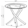 CoasterEveryday 707887 Brooke - Round Glass Top Side End Table Metal Base - Brass