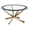 Coaster Fine Furniture 707888-S3 Brooke - 3 Piece Round Coffee And End Table Set - Rose Brass