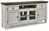 Ashley Furniture W814-68 Havalance - Extra Large TV Stand - 4 Doors - Brown / Beige