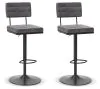 Ashley Furniture D119-630 Strumford - Tall Swivel Barstool (Set of 2) with Cushioned Back - Gray / Black