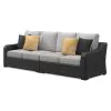 Ashley Furniture P792-854 Beachcroft - 2-Piece Outdoor Loveseat with Cushion - Black / Light Gray