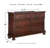 Ashley Furniture B697/31/36/57/54/96 Ashley Furniture B697/31/36/57/54/96 Porter - 5 Pc. - Dresser, Mirror, Queen Panel Bed - Rustic Brown