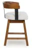 Ashley Furniture D594-224 Ralene - Upholstered Swivel Barstool (Set of 2) - Medium Brown