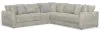 Jackson Furniture Industries 2306/63/59/73-01 Bucktown - 3 Piece Sectional With Extra Thick Cuddler Seat Cushions - Parchment