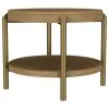 Coaster Fine Furniture 706187 Arini - Round End Side Table With Storage Shelf - Sand Wash
