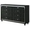Coaster Fine Furniture 223163 Lorient - 8-Drawer LED Bedroom Dresser Cabinet - Black