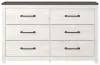 Ashley Furniture B1190-31 Gerridan - Six Drawer Dresser - White / Gray