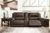 Ashley Furniture U71604S4 Ashley Furniture U71604S4 Dunleith - 3-Piece Power Reclining Loveseat With Console - Chocolate