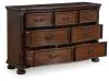 Ashley Furniture B764/31/36/50/72/97/93(2) Ashley Furniture B764/31/36/50/72/97/93(2) Lavinton - 7 Pc. - Dresser, Mirror, King Poster Bed, 2 Nightstands - Brown
