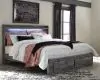 Ashley Furniture B221/46/58/56S/95/B100-14 Ashley Furniture B221/46/58/56S/95/B100-14 Baystorm - 5 Pc. - Chest, King Panel Bed with 2 Storage Drawers - Gray