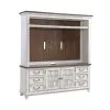 Liberty Furniture 237-ENT-ECP River Place - Entertainment Center With Piers - Riverstone White & Tobacco