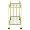CoasterEssence 181381 Cara - 2-Tier Rectangular Glass Shelf Metal Bar Cart - Brass