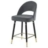 CoasterEssence 192549 Lindsey - Velvet Upholstered Counter Chair (Set of 2) - Gray