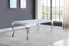 CoasterElevations 115081 Carone - Rectangular Glass Top Dining Table - White And Chrome - Metal And Glass