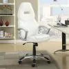 CoasterEssence 800150 Bruce - Upholstered Adjustable Home Office Desk Chair - White