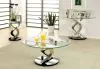 Furniture of America CM4729E Nova - End Table - Satin Plated / Black