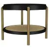 Coaster Fine Furniture 706198-S2 Arini - 2 Piece Round Coffee And End Table Set - Black
