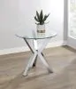 Coaster Fine Furniture 708127 Kenzie - Round Tempered Glass Top End Side Table - Chrome