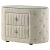 Coaster Fine Furniture 360112 Sonya - 2-Drawer Upholstered Nightstand Bedside Table - Ivory