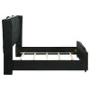 Coaster Fine Furniture 223161Q Lorient - Queen LED Upholstered Wingback Bed - Black