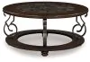 Ashley Furniture T623-8 Frallyn - Round Cocktail Table - Dark Brown