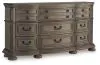 Ashley Furniture B944/31/36/46/58/56/97 Ardenfield - 6 Pc. - Dresser, Mirror, Chest, King Upholstered Sleigh Bed - Light Brown