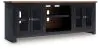 Ashley Furniture W664-68 Wildenauer - XL TV Stand With Fireplace Option - Brown / Black