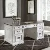 Liberty Furniture 417-HOJ-DSK Allyson Park - Desk - Wirebrushed White / Charcoal