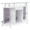 CoasterEssence 182235 Gideon - Curved Glass Top Home Bar Cabinet - White High Gloss