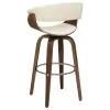 CoasterEssence 100206 Zion - Upholstered Swivel Bar Stool - Walnut And Ecru