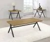 CoasterEssence 753424 Colmar - 3 Piece Engineered Wood Coffee Table Set - Golden Oak
