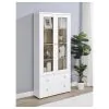 Coaster Fine Furniture 953477 Hawthorne - 4-Shelf Glass Door Tall Cabinet With Drawers - White