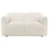 Coaster Fine Furniture 509812 Dorset - Fabric Upholstered Round Track Arm Loveseat - White