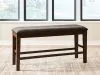 Ashley Furniture D596-09 Ashley Furniture D596-09 Haddigan - Double Counter Height Upholstered Bench - Dark Brown