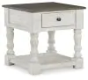 Ashley Furniture T994-2 Havalance - Square End Table - White / Gray
