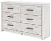 Ashley Furniture B3788-31 Cayboni - Six Drawer Dresser - Whitewash