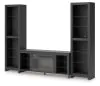 Ashley Furniture W2721W2 Cayberry - 3-Piece Entertainment Center With Electric Fireplace - Black