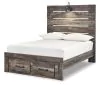 Ashley Furniture B211B47 Ashley Furniture B211B47 Drystan - Full Panel Bed With 2 Storage Drawers - Brown / Beige