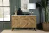 CoasterElevations 951138 Keaton - 3-Door Marble Top Herringbone Accent Cabinet - Natural