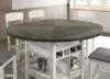 Furniture of America CM3733WG-RPT-TABLE Stacie - Counter Height Round Dining Table - White / Gray