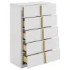 Coaster Fine Furniture 223095 Ines - 5-Drawer Bedroom Chest Of Drawers - White High Gloss