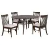 Coaster Fine Furniture 108891-S5 Everton - 5 Piece Round Dining Table Set - Dark Walnut