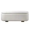 ACME AC02652 Sandro - Bench With Storage - Beige Boucle & Walnut