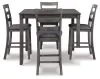 Ashley Furniture D383-223 Bridson - Square Counter TBL Set (Set of 5) - Gray