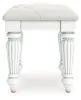 Ashley Furniture PCB1819-01 Kozlani - Vanity Upholstered Stool - White