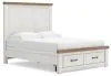 Ashley Furniture B4615B7 Ashley Furniture B4615B7 Savonport - Queen Panel Storage Bed With Storage Footboard - White / Brown