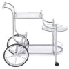 CoasterEveryday 910076 Sarandon - 3-Tier Glass Shelf Metal Bar Cart - Chrome