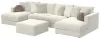 Jackson Furniture Industries 2235/75/31/76/12-16 Jackson Furniture Industries 2235/75/31/76/12-16 Ritzy - 4 Piece Modular Double Chaise Sectional And 1 Included Cocktail Ottoman - Bone