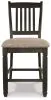 Ashley Furniture D736-124 Tyler Creek - Upholstered Barstool (Set of 2) - Black / Grayish Brown