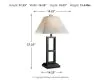 Ashley Furniture L318924 Deidra - Metal Table Lamp (Set of 2) - Black
